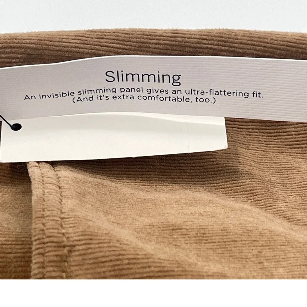 NWT Talbots Slimming Corduroy Pants‎ Camel High Waist Straight Leg 18 Preppy